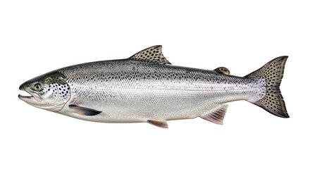 Atlantic salmon fish isolated on transparent background