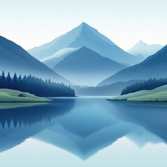 Tranquil Mountain Lake with Majestic Peaks and Reflection