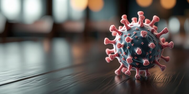 Viral impact of covid-19 pandemic response global health digital illustration indoor setting close-up science awareness - Powered by Adobe