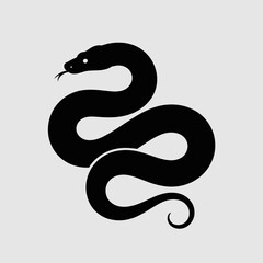 Obraz premium Black Snake Silhouette Design