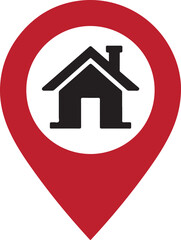 Location symbol. Location pin. Geometric shape. Solid location symbol on white background.