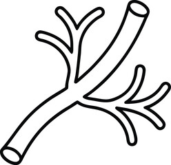 Blood vessel outline icon isolated on transparent background