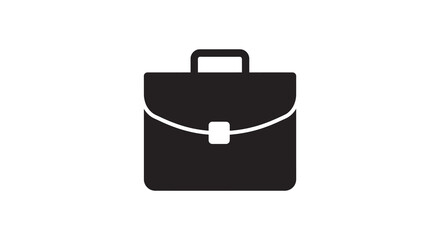 Black and white vector illustration of a briefcase or business bag icon