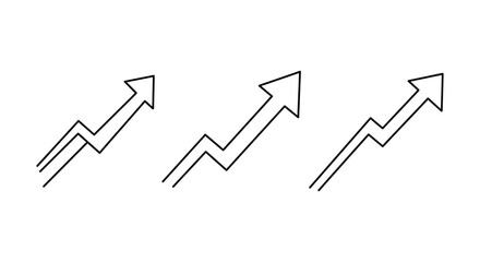 Hand Drawn Arrows Pointing Upward Representing Growth and Positive Trends