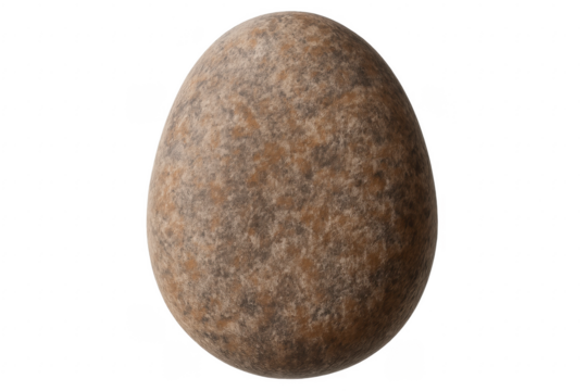 Rotating realistic stone egg on transparent background