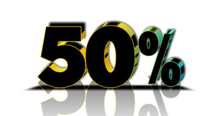 This image displays a 3D rendering of the number 