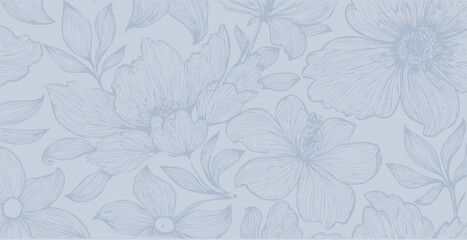 Floral print pattern background in provance style, floral background. Pastel tones vintage style wallpaper in vector.
