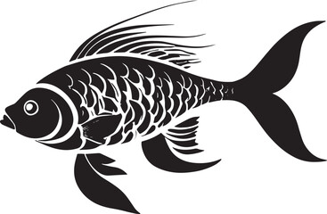 Fish silhouettes vector art illustration