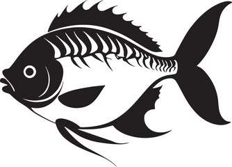 Fish silhouettes vector art illustration