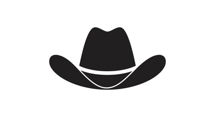 Simple Black Silhouette of a Classic Cowboy Hat