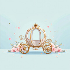 vintage carriage with flowers illustration