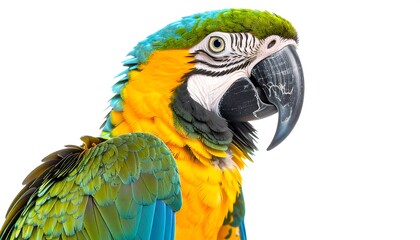 Obraz premium Close-up portrait of a vibrant parrot