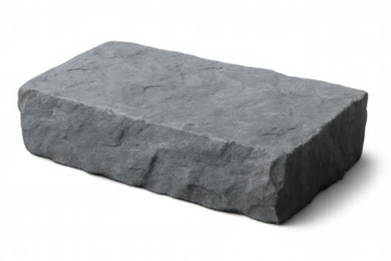 Stone block isolated on transparent background, perfect for architectural visualization or any design project needing a realistic touch