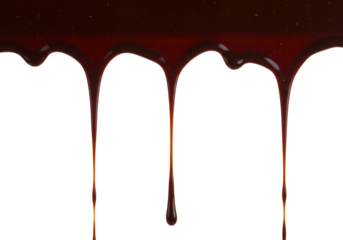 Chocolate syrup dripping abstract background culinary design