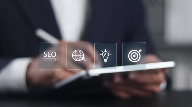 SEO search engine optimization concept, Marketing ranking traffic website, internet technology for business company.