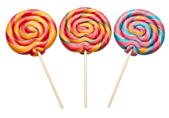Colorful swirl lollipops candy sweet treats