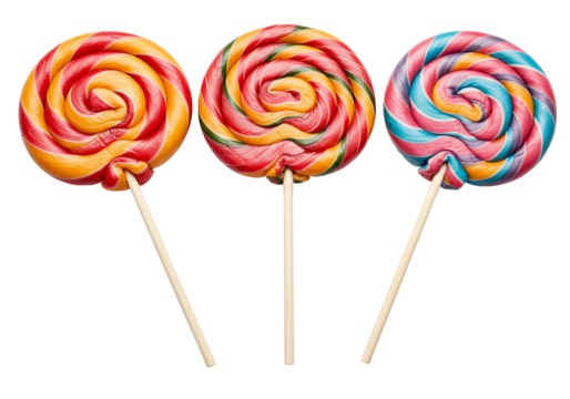 Colorful swirl lollipops candy sweet treats