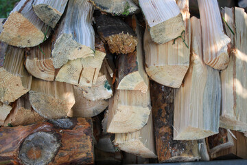 Chopped pine firewood for heating your home in winter
