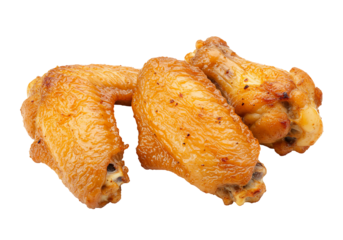 Crispy golden chicken wings prepared food appetizer