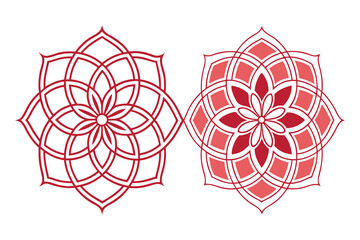 Floral Geometric Pattern Designs Interlocking Shapes and Decorative flower