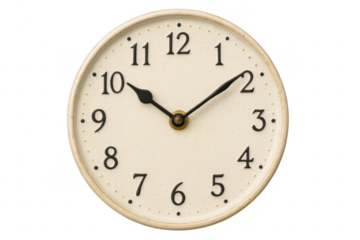 White clock showing half past two on transparent background
