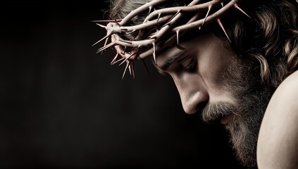 Jesus Christ wearing crown of thorns