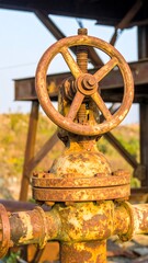 Close-up of a rusty valve