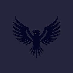 Fototapeta premium Eagle silhouette in mid-flight against a dark background Generative AI