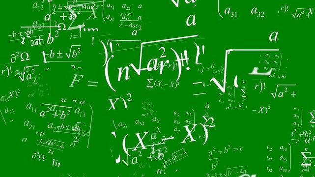 Maths Equation Floating. Flying Math Equation formulas zooming. A camera expressing intense thought and calculation with ALPHA 