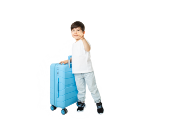Boy with Suitcase, PNG, isolated on transparent Background