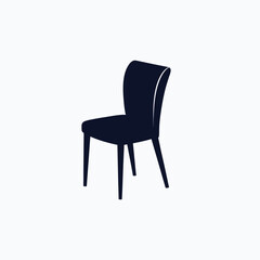 Modern dining chair silhouette vector graphic