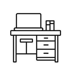 Simple outline office desk icon
