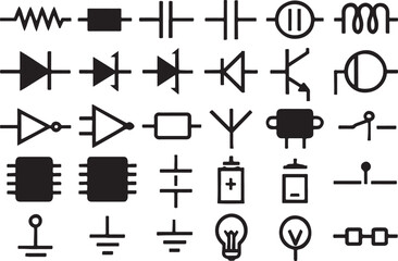 Electronic circuit component symbols resistor