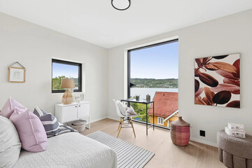 Modern luxury apartment interior in minimal scandinavian style, 3d rendering