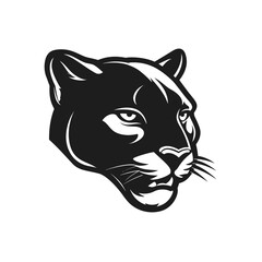Sleek Panther Head Illustration with Intense Gaze, Symbolizing Power and Resilience