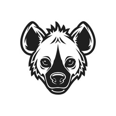 Monochrome Mascot Intricate Vector Illustration of a Hyena's Face