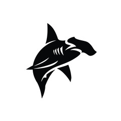 Fototapeta premium Hammerhead Shark Silhouette Powerful Aquatic Predator Logo Design