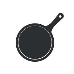 Elegant Skillet Graphic Minimalist Kitchen Icon for Culinary Designs and Restaurant Menus