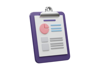 Isolated Clipboard with Business Data Chart