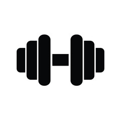 Dynamic minimalist black dumbbell icon, powerfully symbolizing fitness, strength, and a dedication to healthy lifestyle and personal wellness through focused exercise routines.