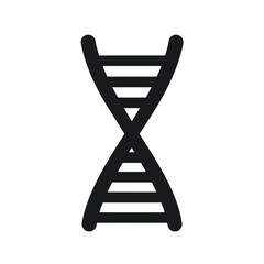 Simplified Black and White Illustration of a DNA Double Helix Structure. Ideal for Science or Education.