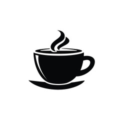 A steaming cup of coffee on a saucer, representing a hot beverage in a classic mug, perfect for morning energy or a warm break