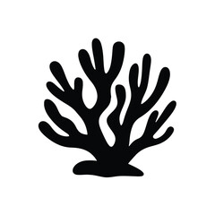 Obraz premium Elegant Silhouette of a Sea Coral Underwater Beauty in Minimalist Black and White