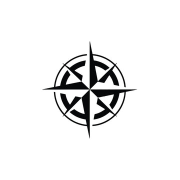 Compass Rose A Simple Black and White Vector Illustration for Navigation and Direction