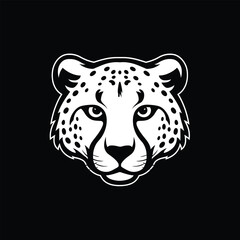 Majestic Cheetah Portrait A Striking Black and White Illustration of Wildlife Beauty