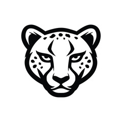 Cheetah Face A Bold Black and White Graphic Design for Branding and Logo Ideas