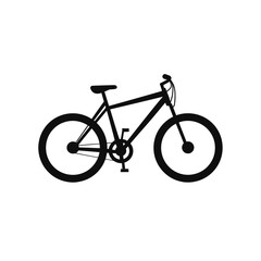 Obraz premium Minimalist Black Bicycle Silhouette Icon Representing Eco-Friendly Transportation, Active Lifestyle, and Urban Mobility. A Versatile Graphic for Sustainable Travel and Healthy Commuting Concepts.