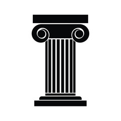 Classical Column Architectural Icon, Ancient Greek Pillar Design