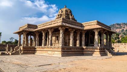 Fototapeta premium Ancient Indian Temple with Sunny Day.