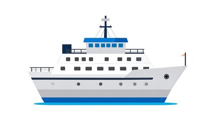Obraz premium Flat illustration of a cruise ship